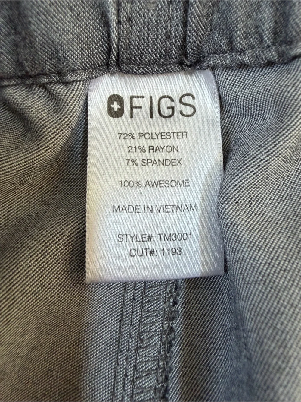 FIGS Cairo Cargo Scrub Pants in Grey Men’s Size XS